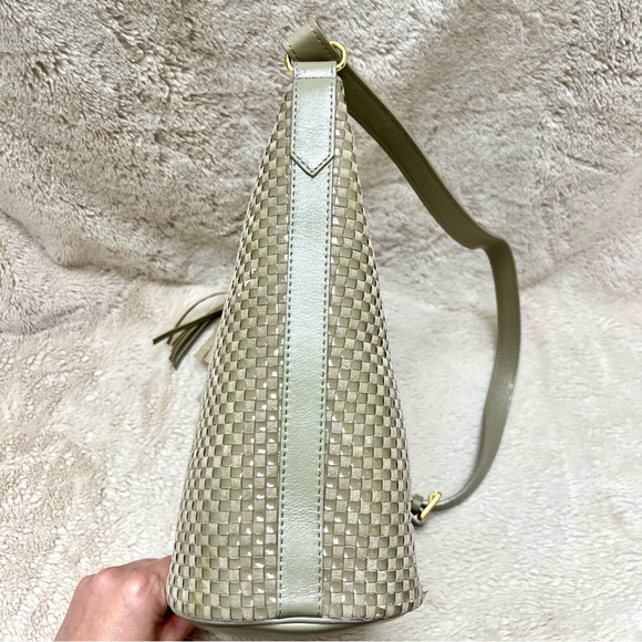 RARE YSL Vintage Woven Taupe Shoulder Bag Full Inclusion - Picture 10 of 15